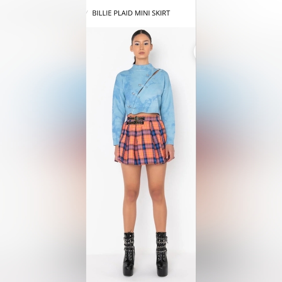 Akira Billie Plaid Mini Skirt, Nwt - Picture 1 of 10